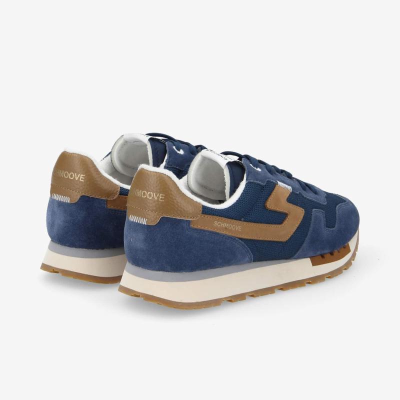 ATHENE RUNNER M - SUEDE/KNIT/NUB. - BLEU MARINE/TAUPE